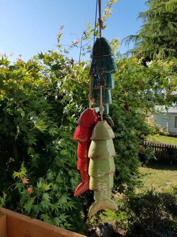 Colored Koi Fish Wind Chime