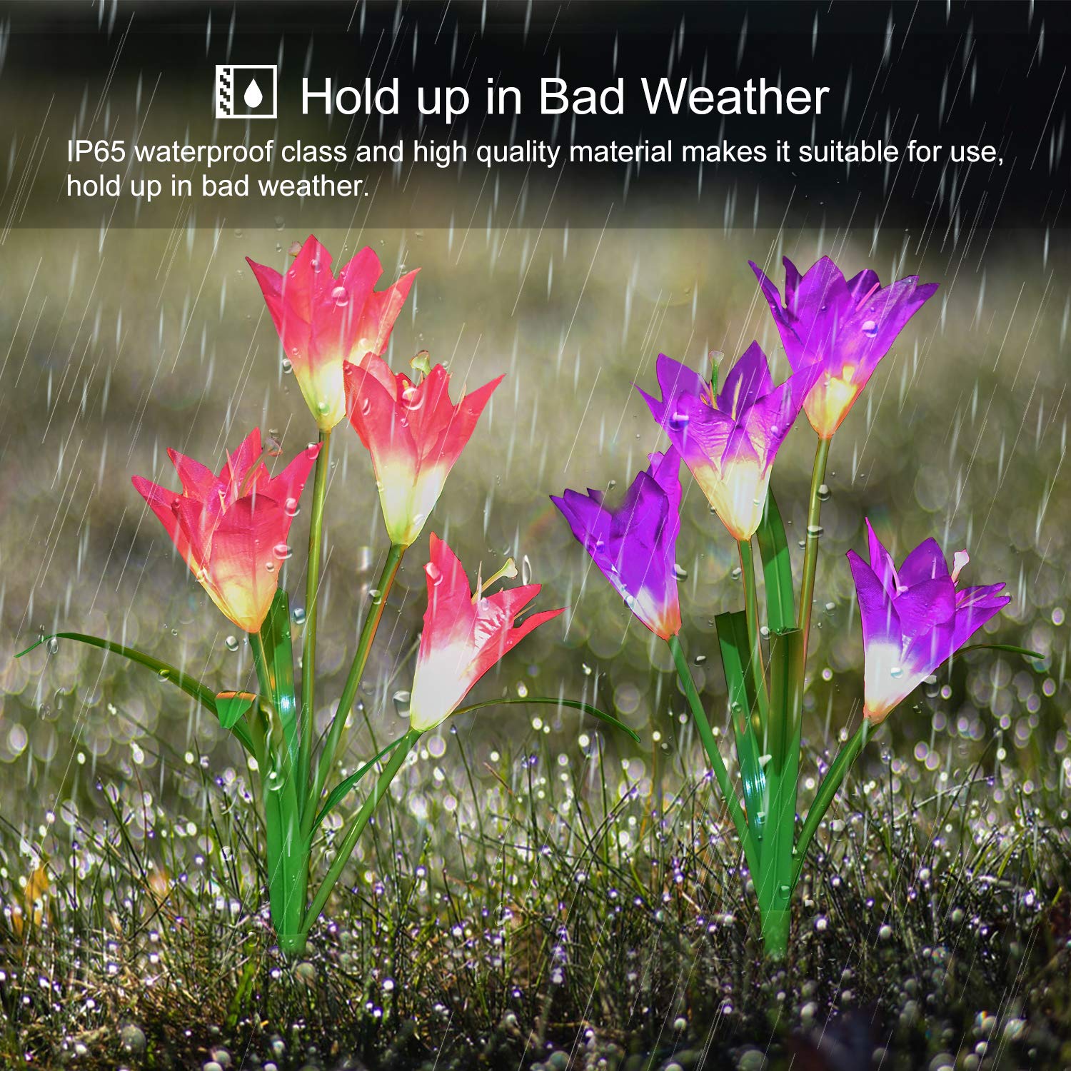 Solar Garden Lights-Lily Flower LED Stake Lights