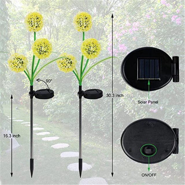 Solar Dandelion Garden Lights - IP65 Waterproof