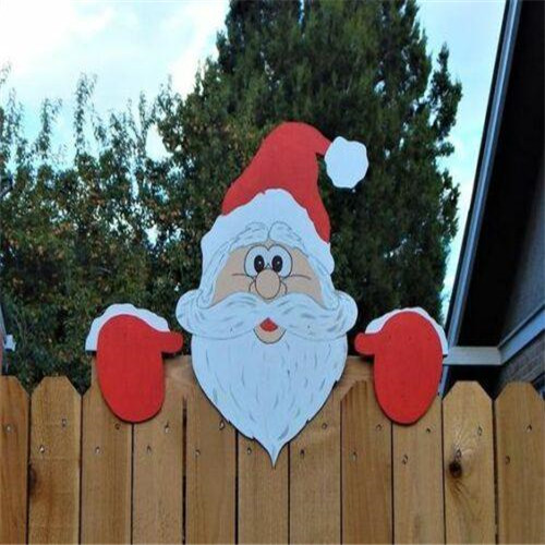 🎅2022 Santa Claus Christmas Fence Peeker Holiday Outdoor Decoration