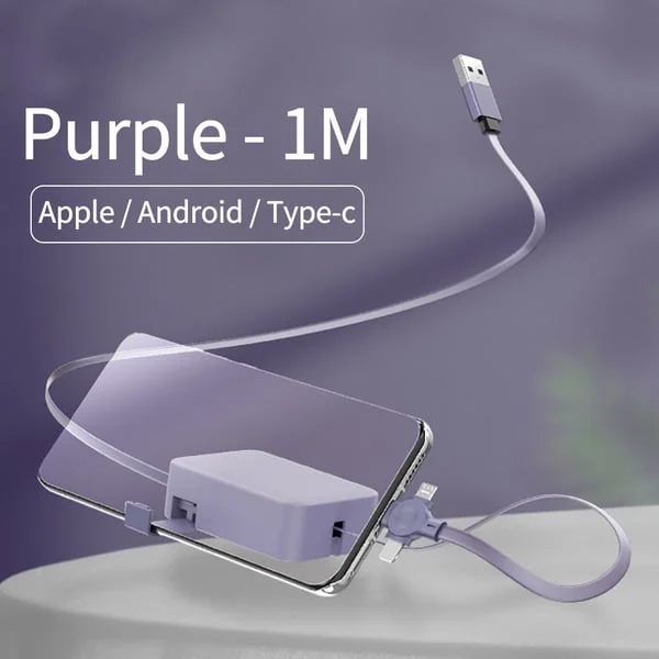 3 in 1 Rechargeable USB Fast Charging Cable & Mobile Stand