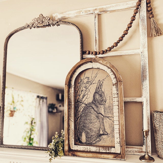 Rabbit Wall Art Rustic Farmhouse Decor