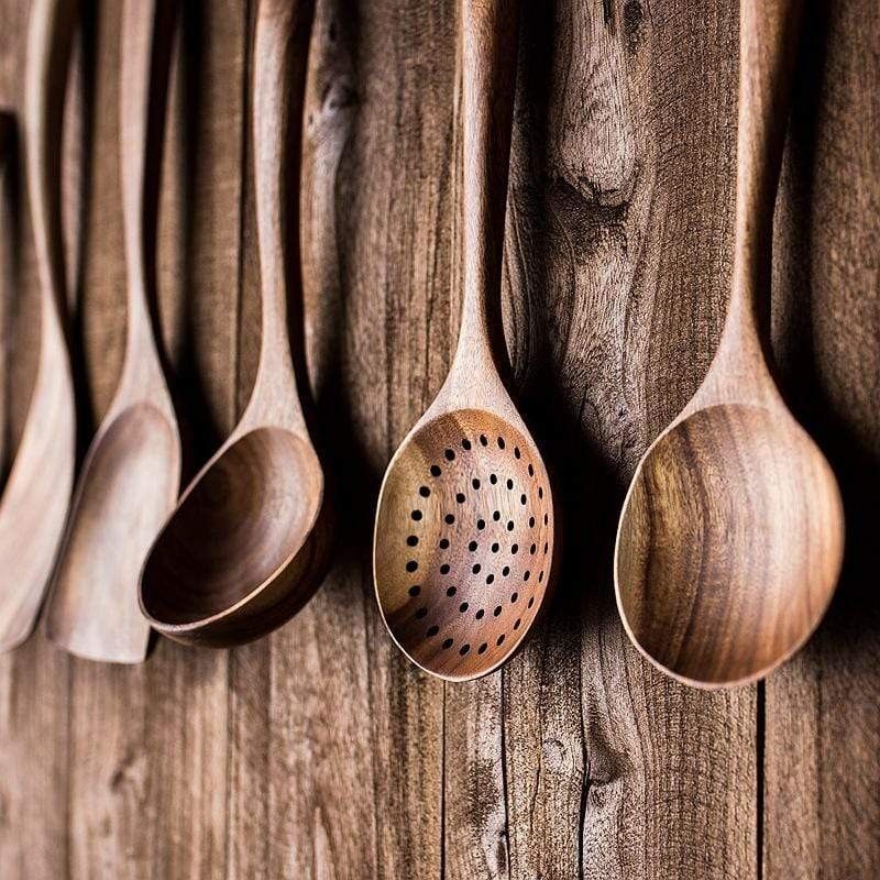 TEAK WOODEN UTENSIL SET