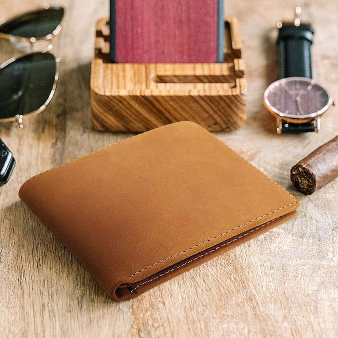 ❤️TO MY GRANDSON/SON - PREMIUM TOP-GRAIN COW LEATHER CARD WALLET