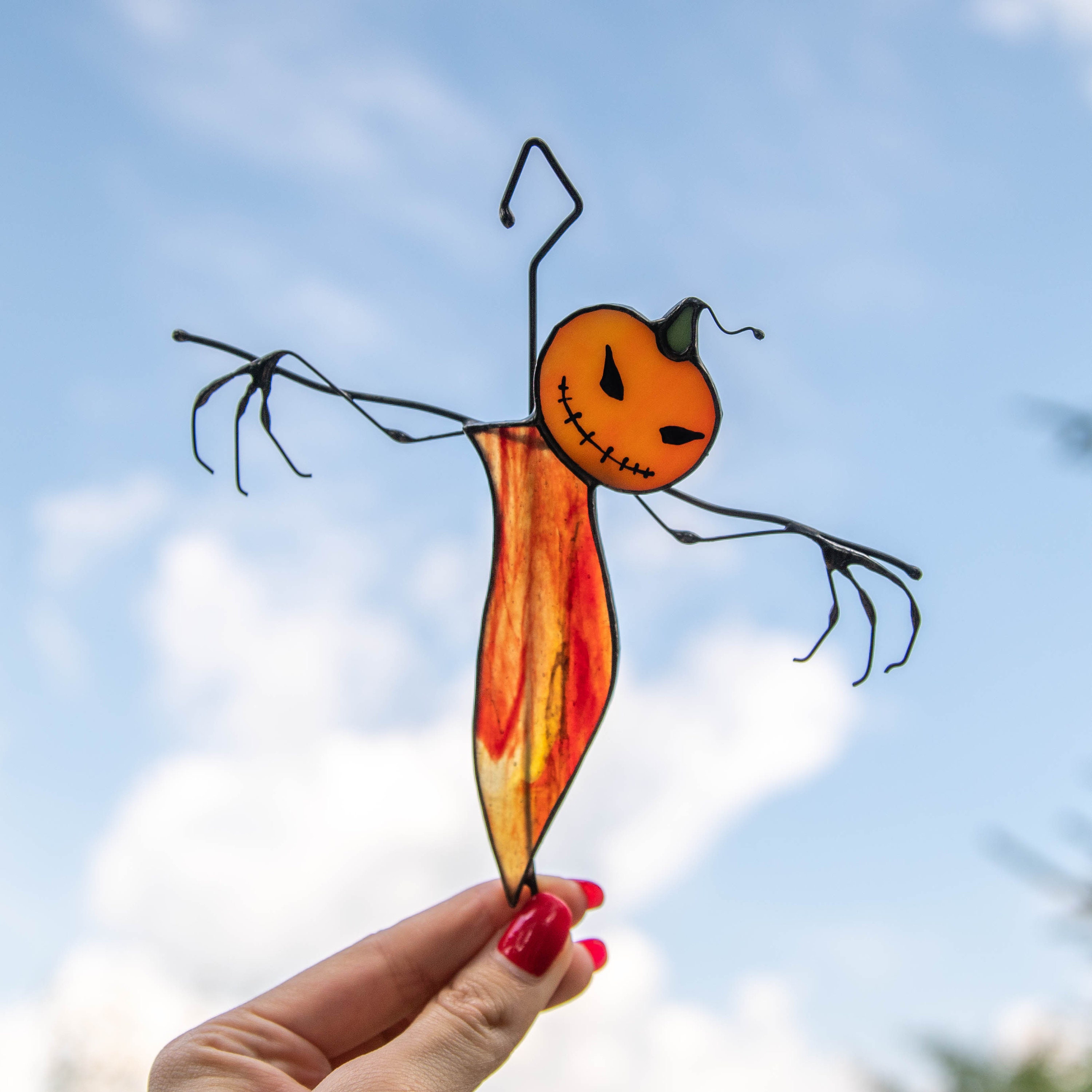 🎃Halloween stained glass decor Scarecrow