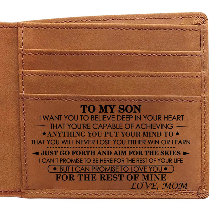 ❤️TO MY GRANDSON/SON - PREMIUM TOP-GRAIN COW LEATHER CARD WALLET