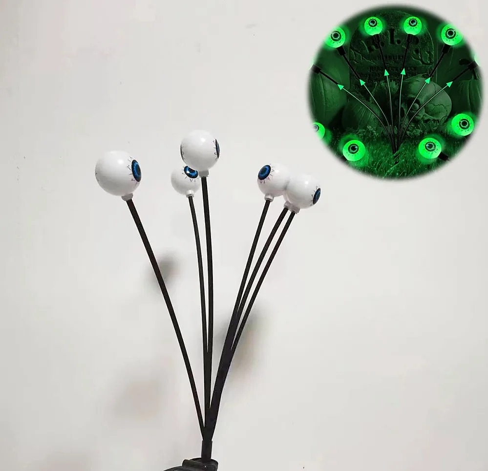 Solar Halloween Firefly Lights Eyeball Swing Lights Halloween Ghost Eyes Lawn Lamp Outdoor Patio Holiday Party Halloween Decoration 1pc 2023 - US $8.49 &ndash;P11