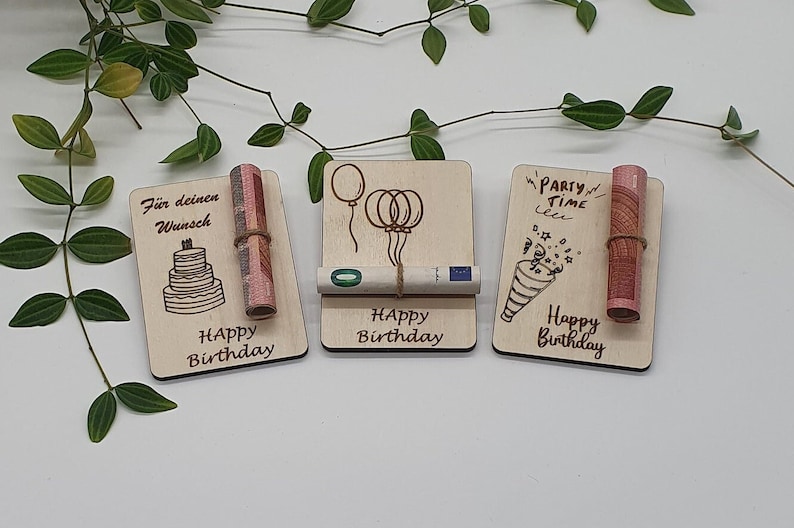 Wooden card money gift for giving away money