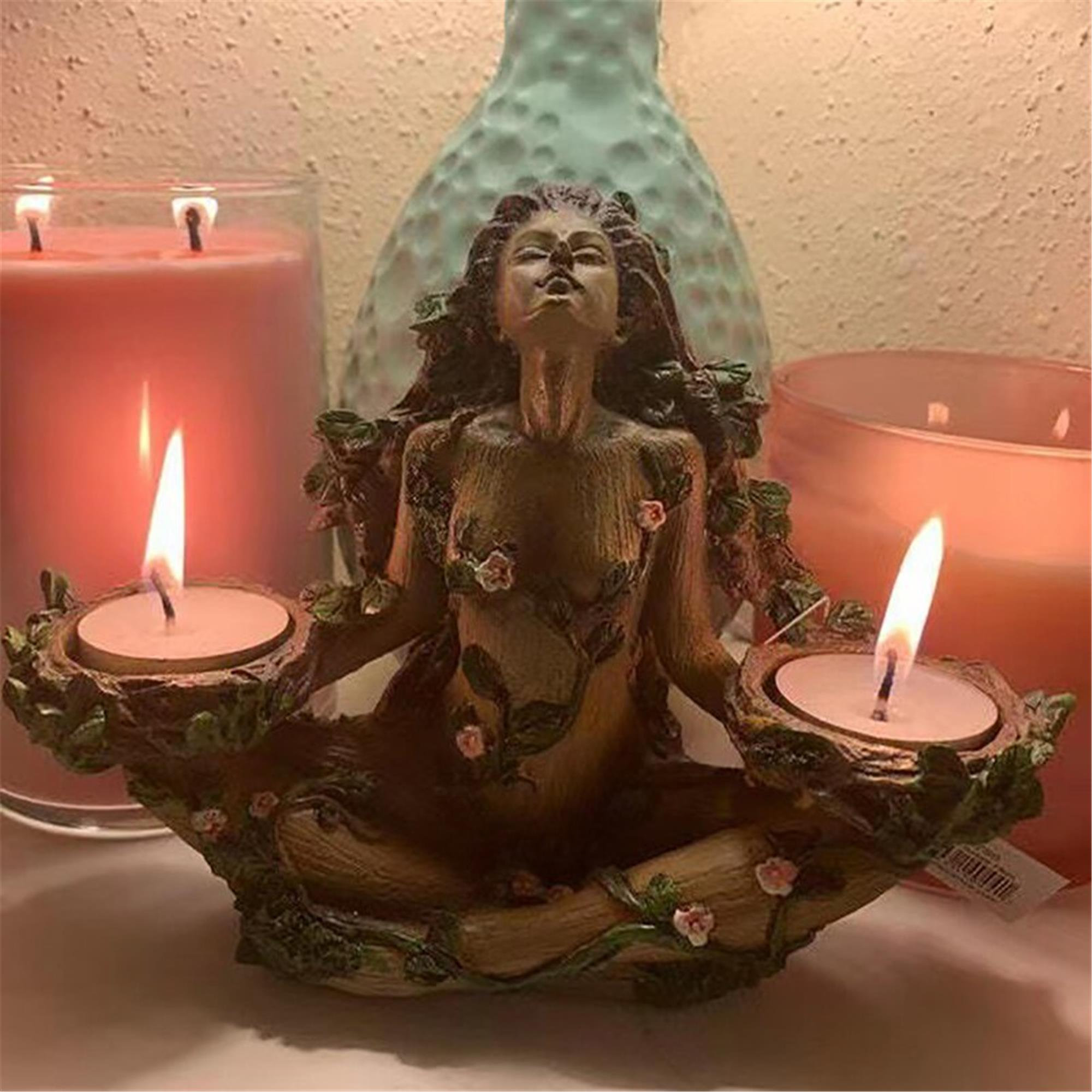 🌴Forest Protector Natural Balance Candle Holder Female Tree Spirit Small Candle Candle Holder