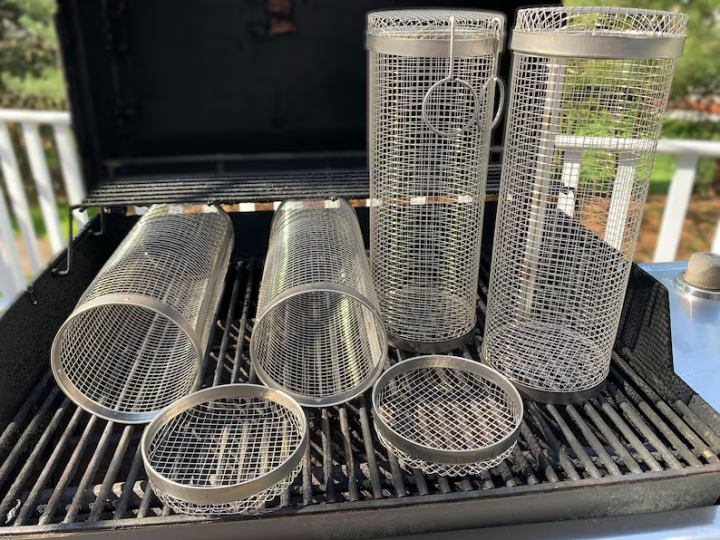 BBQ outdoor grill net / Barbecue stainless steel wire mesh cylinder