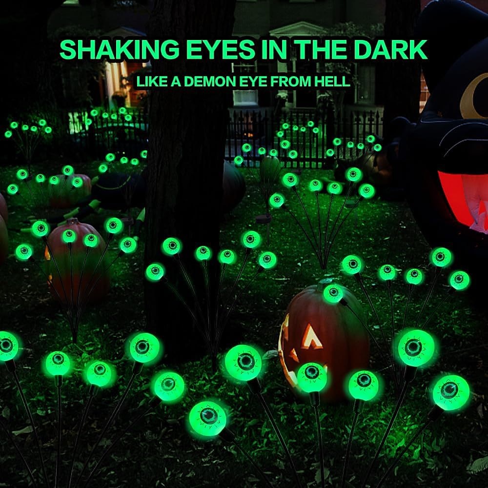 Solar Halloween Firefly Lights Eyeball Swing Lights Halloween Ghost Eyes Lawn Lamp Outdoor Patio Holiday Party Halloween Decoration 1pc 2023 - US $8.49 &ndash;P4