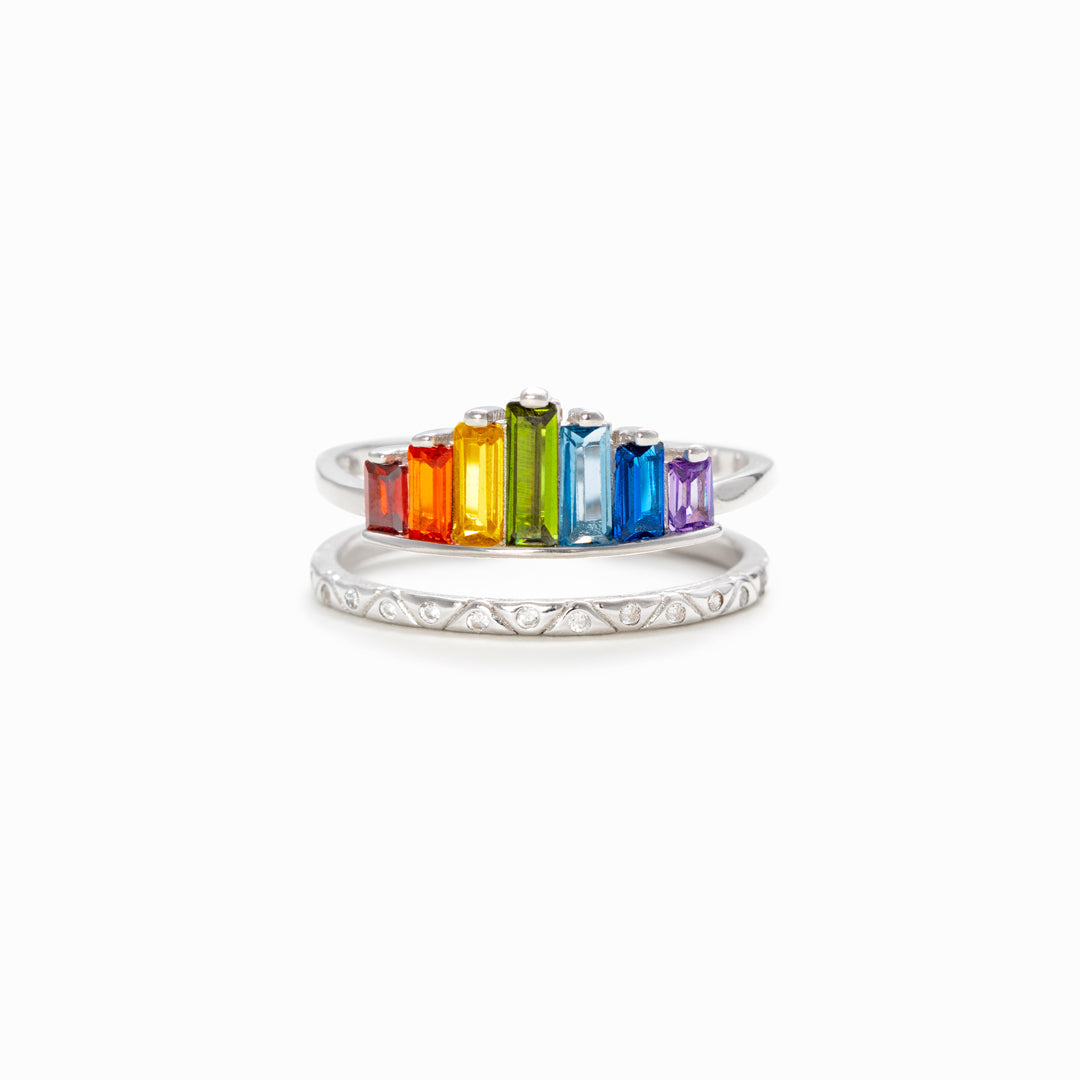 Granddaughter Rainbow Ring-belovejewel.com