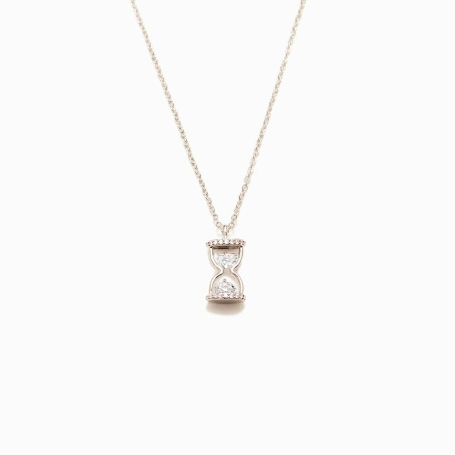 Every Second Every Minute Hourglass Necklace-belovejewel.com