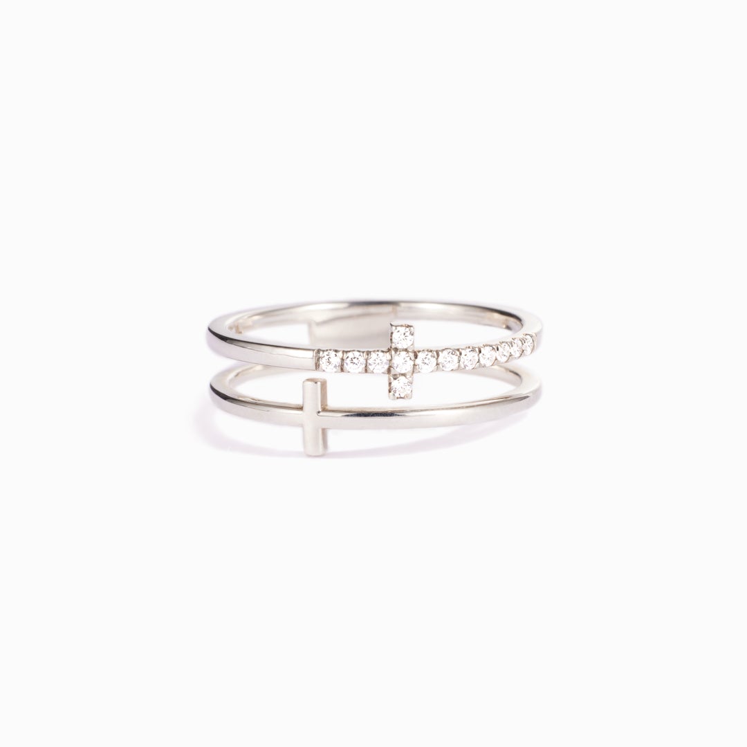 To My Daughter Pray Through It Double Cross Ring-belovejewel.com