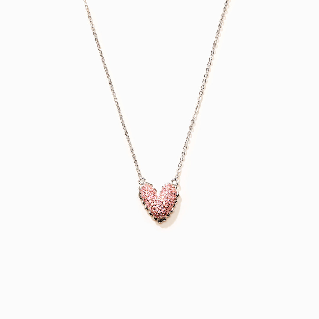It Takes A Village Packed Pavé Heart Necklace-belovejewel.com