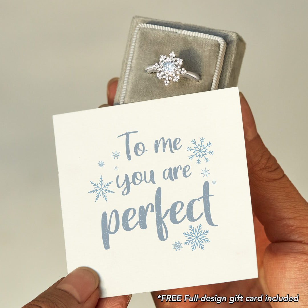 To Me You Are Perfect Snowflake Ring-belovejewel.com