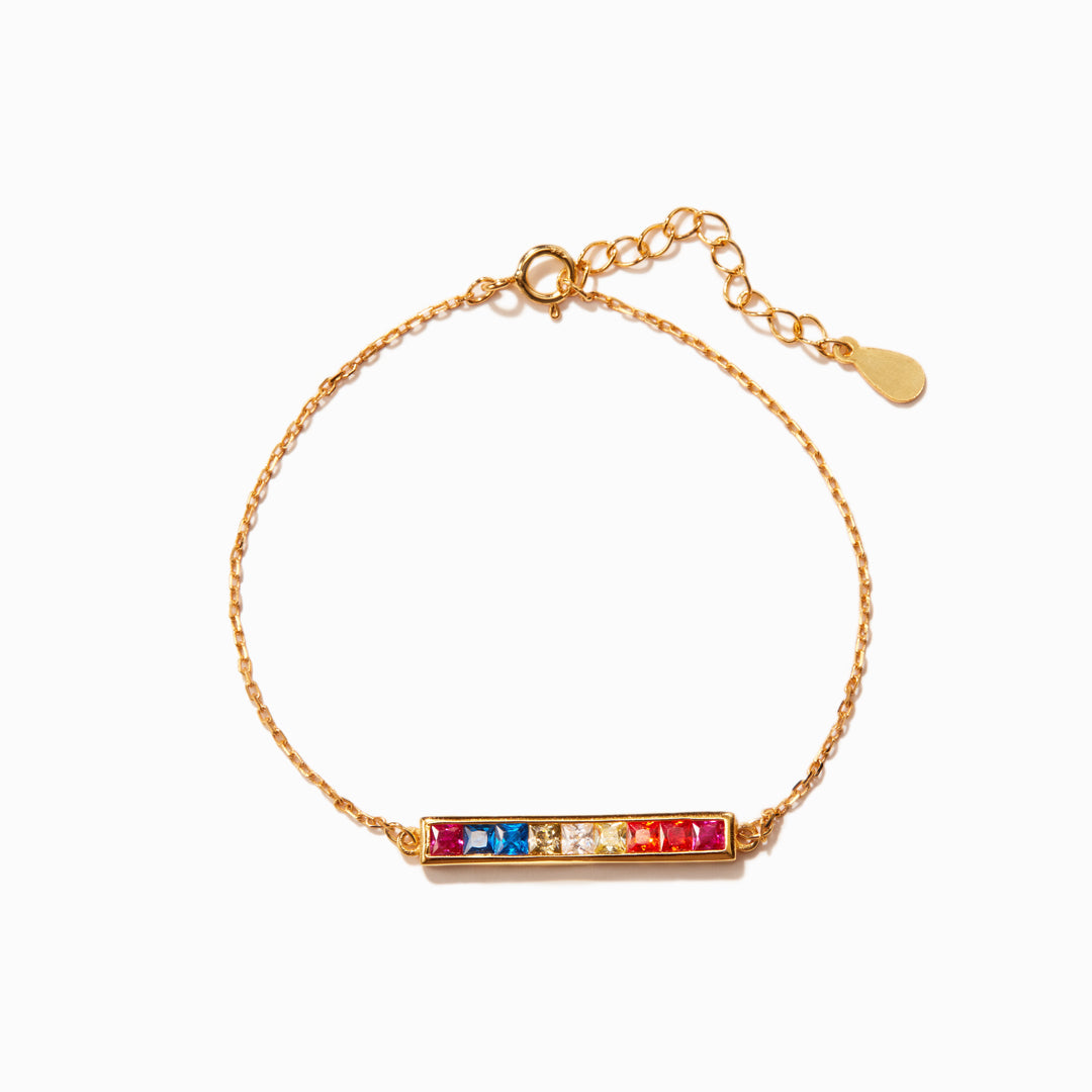After Every Storm There Is A Rainbow Bar Bracelet-belovejewel.com