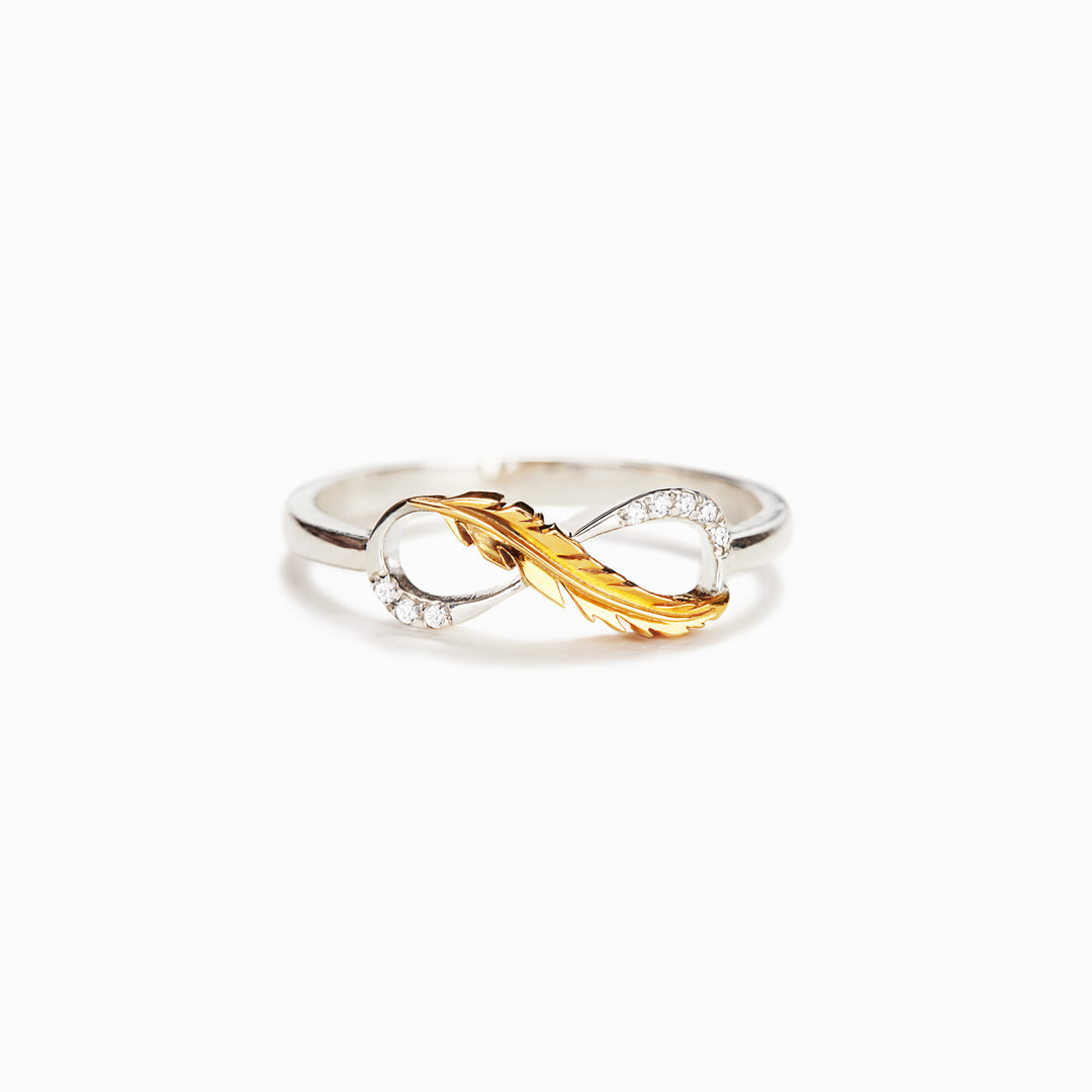 Plume Feather Infinity Ring-belovejewel.com