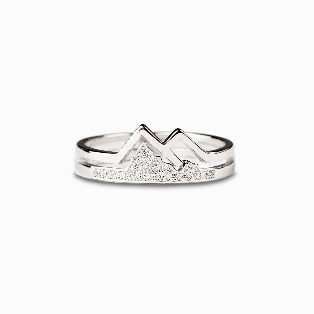 Daughter Faith Moves Mountains Pavé Mountain Ring-belovejewel.com