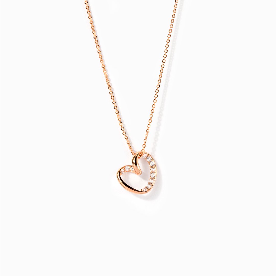 My Beautiful Granddaughter Twist Pave Heart Necklace-belovejewel.com