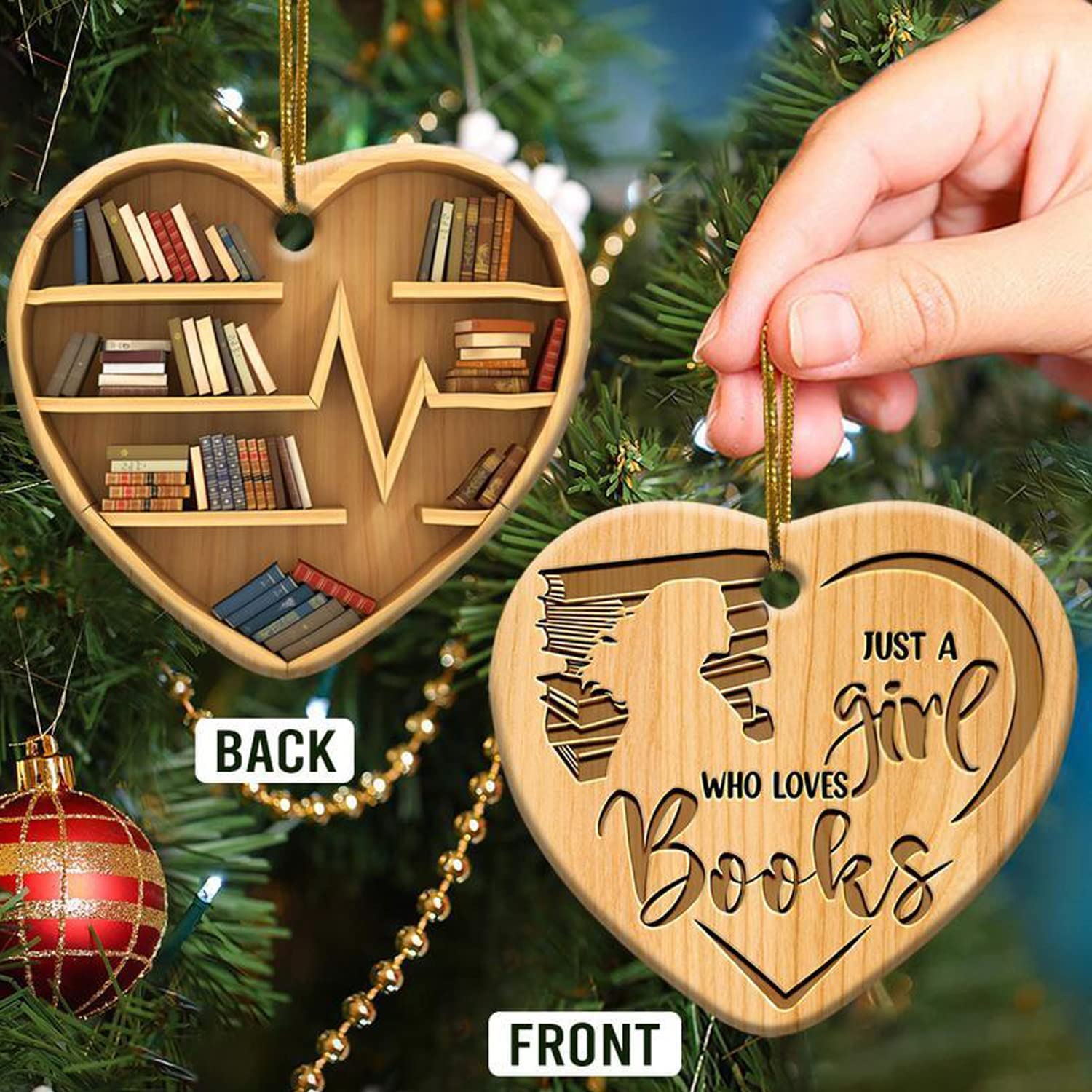 Christmas Decoration-Book Lovers Heart Ornament