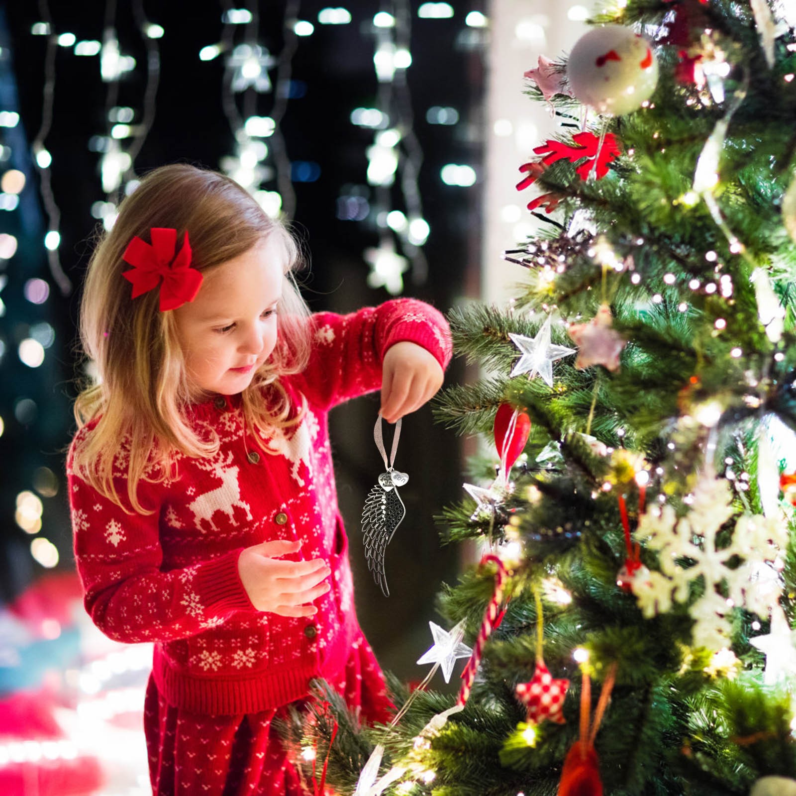 Christmas Ornaments Angel Wings, A Piece Of My Heart Is In Heaven Ornament, Sympathy Gift Memorial Gift