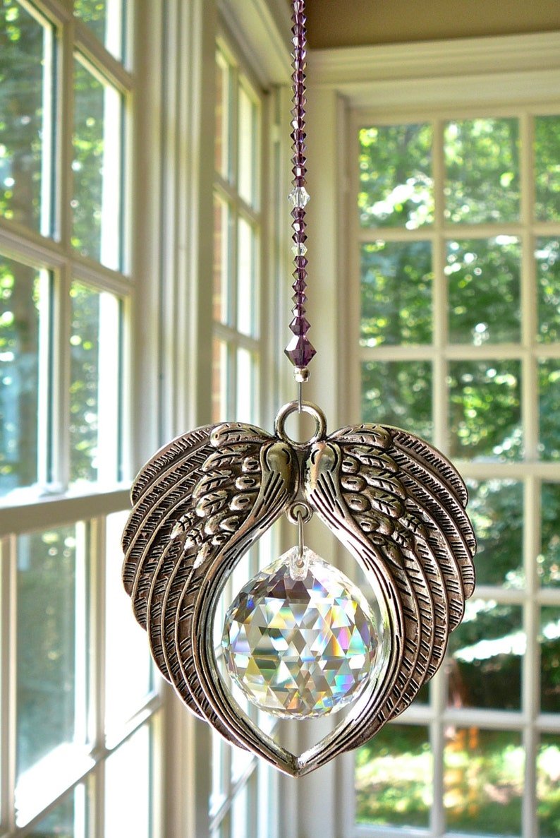 ANGEL WINGS Crystal and Pewter Wings Suncatcher