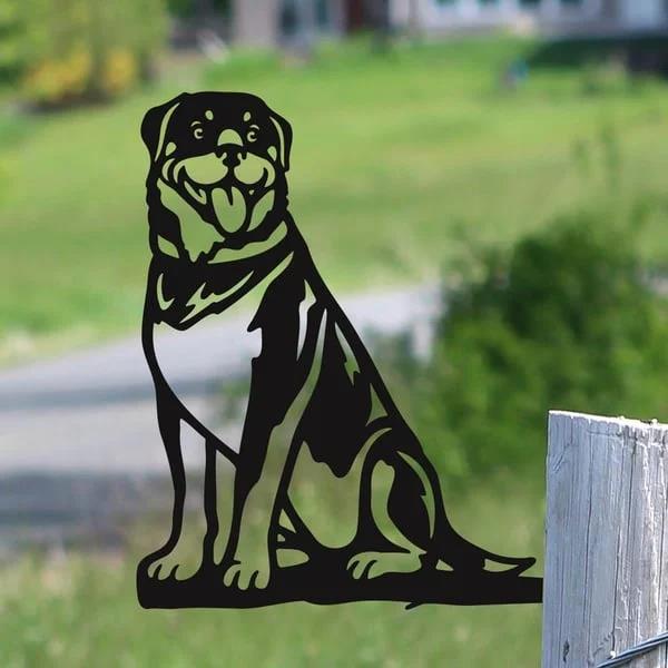 Metal Dog Silhouette Garden Decoration