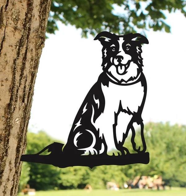 Metal Dog Silhouette Garden Decoration