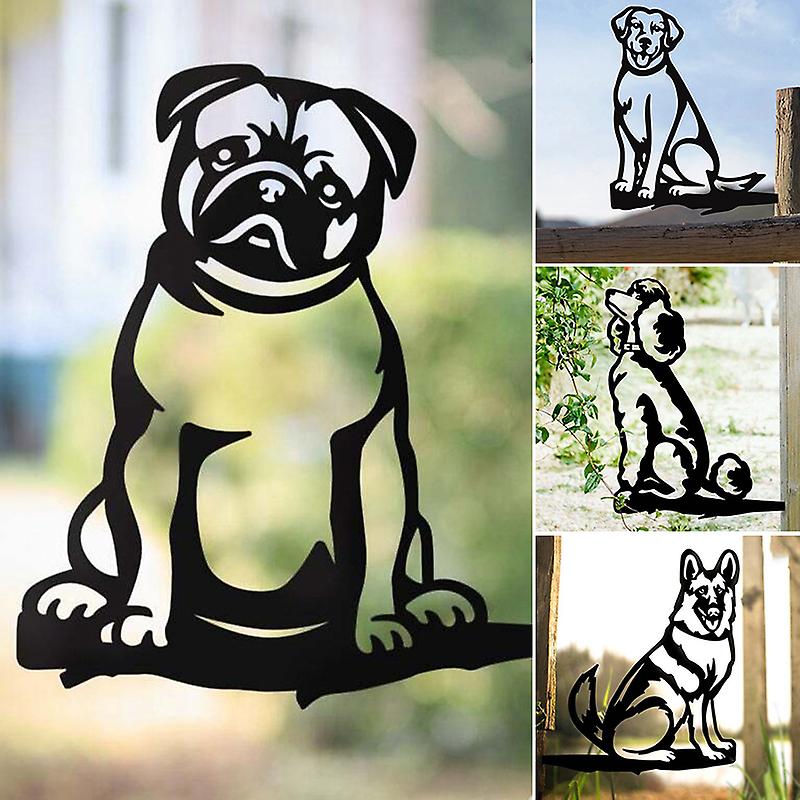 Metal Dog Silhouette Garden Decoration