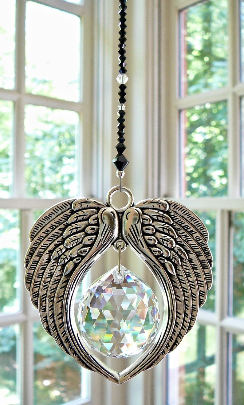 ANGEL WINGS Crystal and Pewter Wings Suncatcher