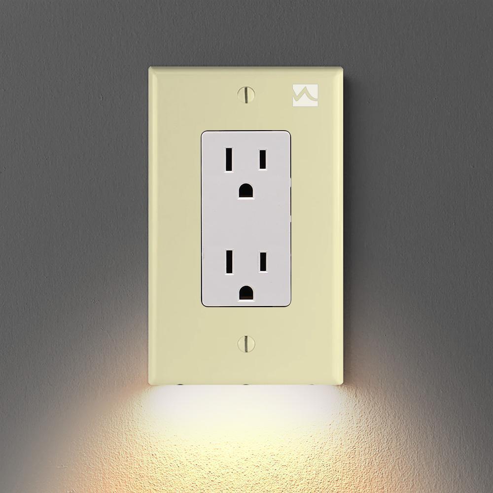Outlet Wall Plate With LED Night Lights