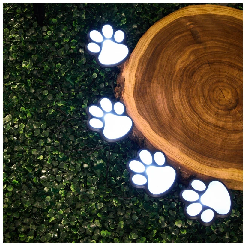 Solar Lights Outdoor Waterproof Dog Paw Lights