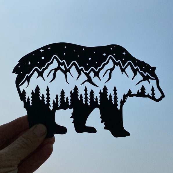 Wolf Bear Elk Trout metal wall decor, metal wall hanging, cabin decor