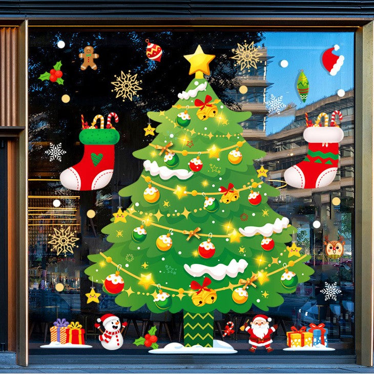 🔥4 Packs Christmas Window Clings Double-Sided Re-appliable Decoration🎅