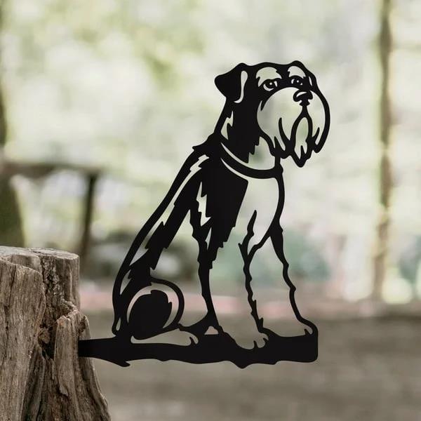 Metal Dog Silhouette Garden Decoration