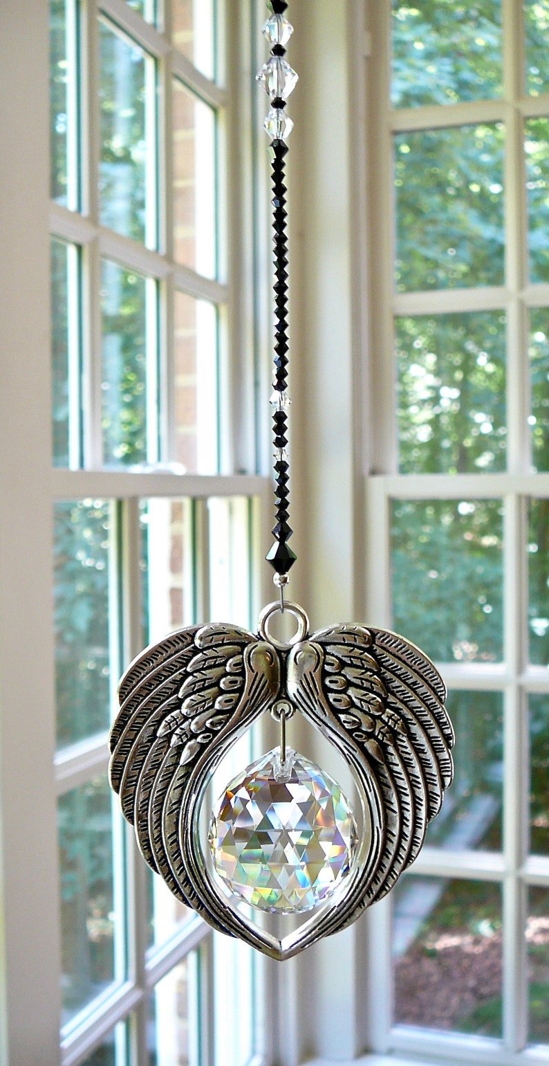 ANGEL WINGS Crystal and Pewter Wings Suncatcher