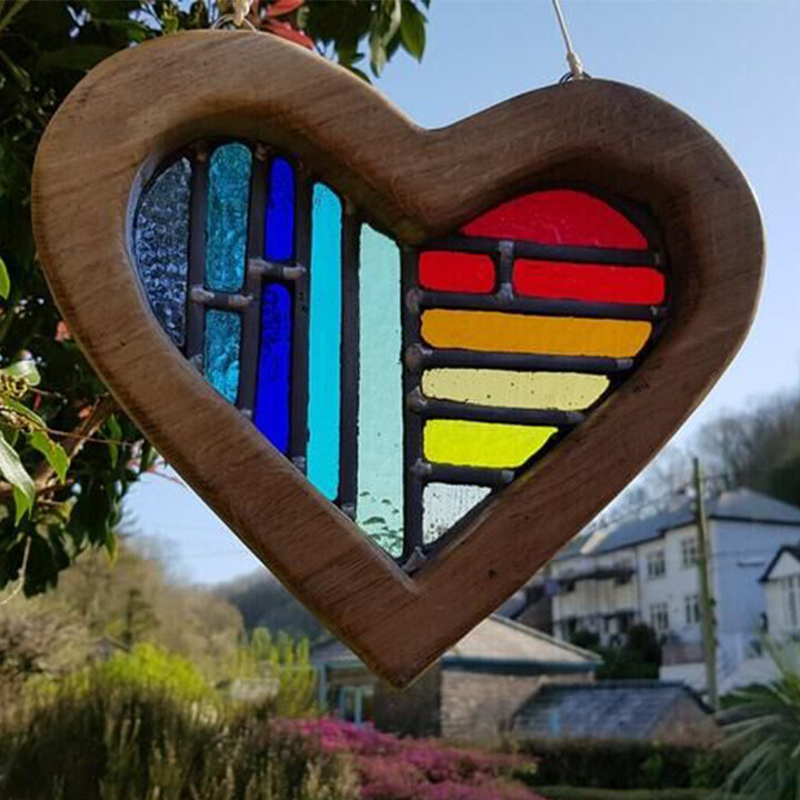 Wooden Painted Love Heart Ornaments