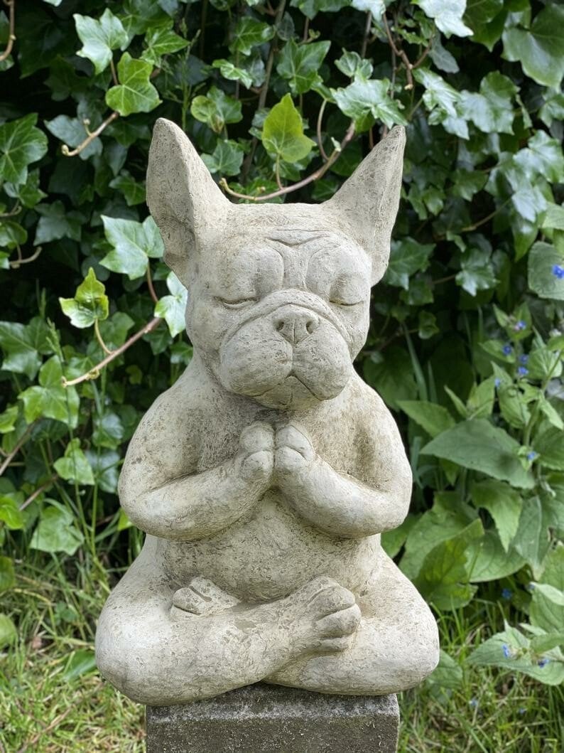 🔥Buy 2 Free Shipping🔥Meditating Sitting French Bulldog, French Bulldog Decor, Bull Dog Ornament