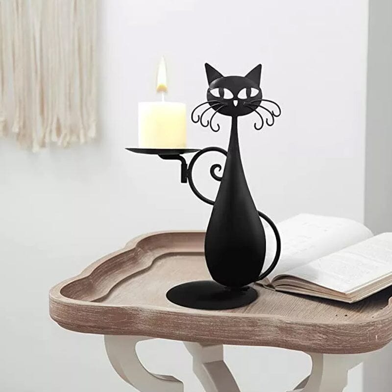 Black cat candlestick