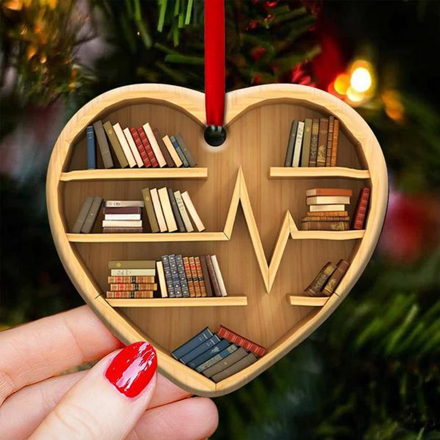 Christmas Decoration-Book Lovers Heart Ornament