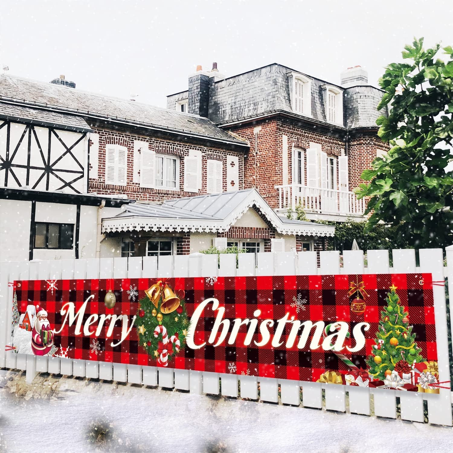 Christmas Outdoor Banner Flag Pulling