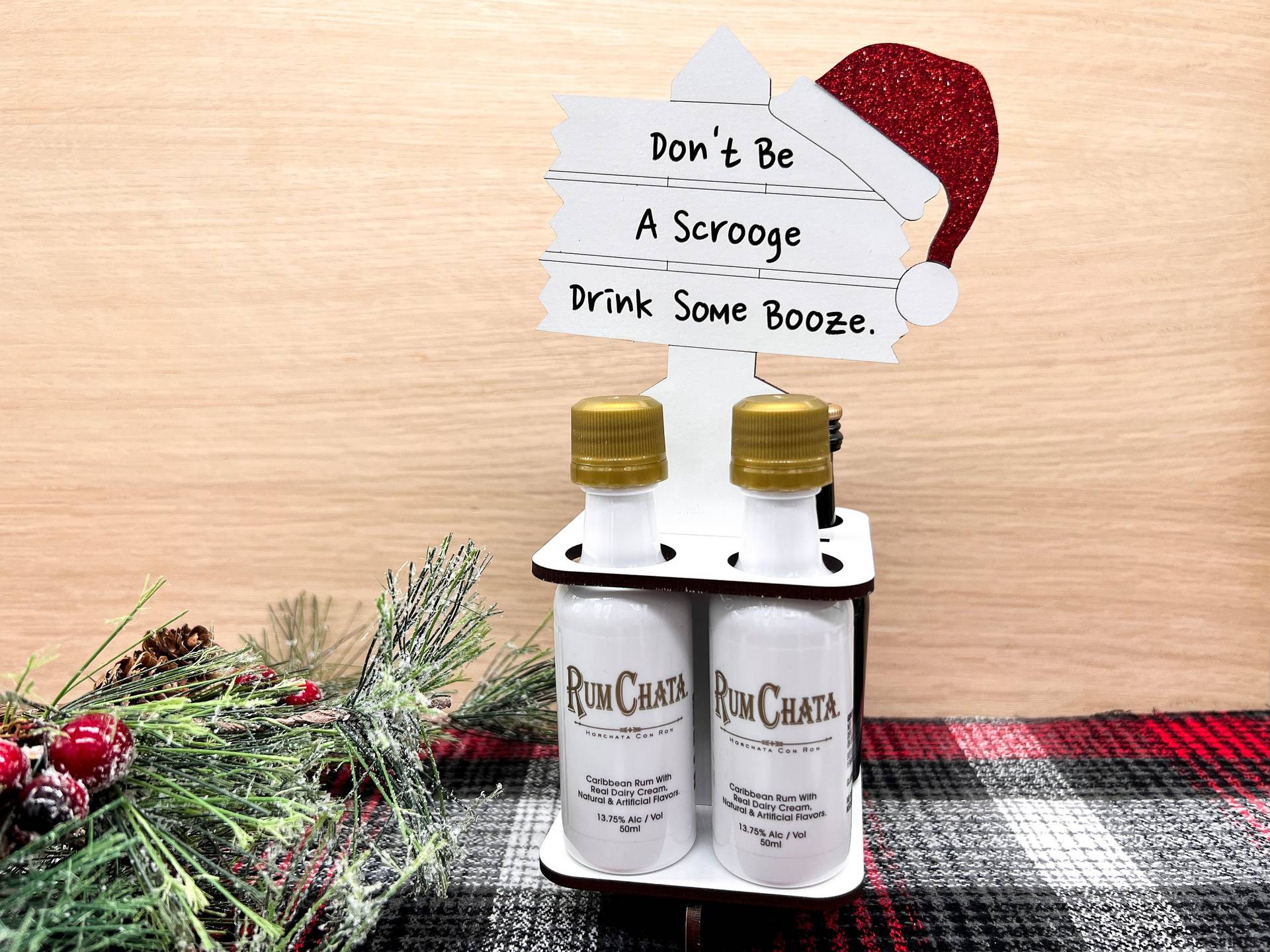 Funny Christmas Mini Liquor Bottle & Money Carrier