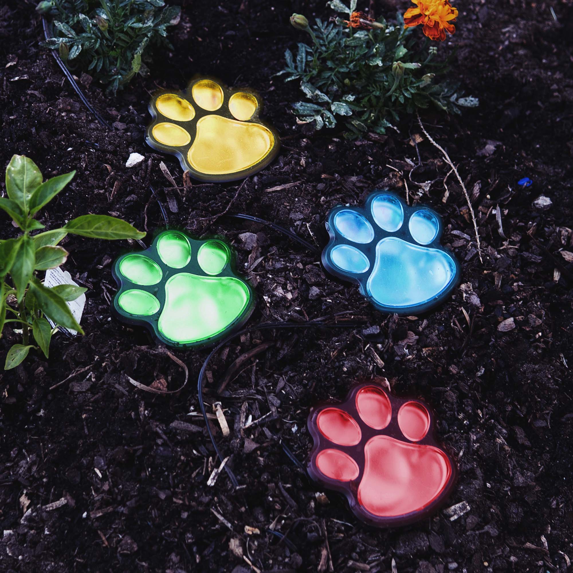 Solar Lights Outdoor Waterproof Dog Paw Lights