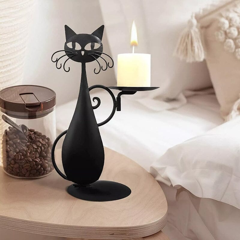 Black cat candlestick