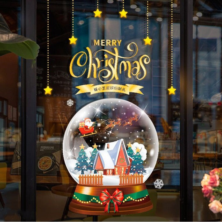 🔥4 Packs Christmas Window Clings Double-Sided Re-appliable Decoration🎅