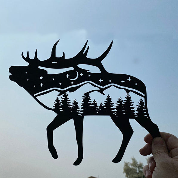 Wolf Bear Elk Trout metal wall decor, metal wall hanging, cabin decor