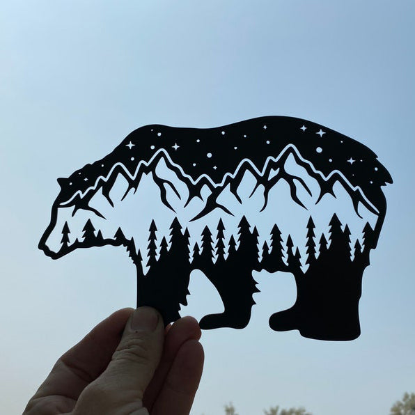 Wolf Bear Elk Trout metal wall decor, metal wall hanging, cabin decor