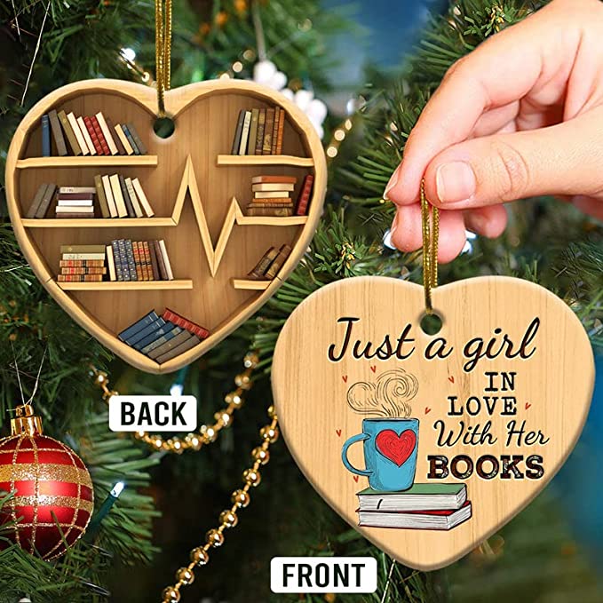 Christmas Decoration-Book Lovers Heart Ornament