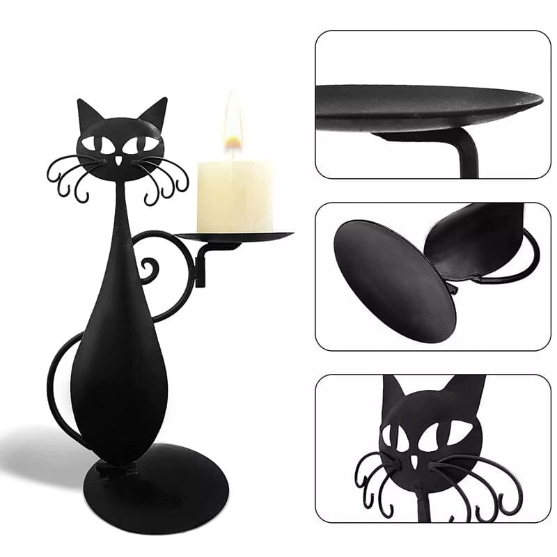 Black cat candlestick